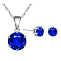 Miniatyrbild 5 av 10: Zirkon Örhänge Halsband Set Chain Halsband Örhängen GULD gold