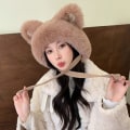 Pikkukuva 1 / 10: Faux Fur Beanies Hattu Kissa Korva Neulottu Cap KHAKI khaki