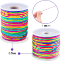 Miniatyrbillede 6 af 6: Tynd Elastic String Rainbow Stretchy Cord 1mm Farverig Elastik