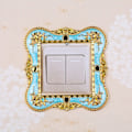 Miniatyrbild 8 av 10: Enkel Ljusbrytare Cover Sockel Surround Ram BRUN&GULD brown&gold