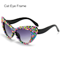 Pikkukuva 1 / 10: Steampunk Aurinkolasit Esteettiset aurinkolasit CAT EYE FRAME CAT Cat Eye Frame
