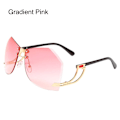 Miniatyrbilde 1 av 10: Innfatningsløse solbriller Wrap Around Solbriller GRADIENT PINK