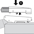 Pikkukuva 4 / 10: Saranapuskurin vaimennin Puskurisarana BIG BEND HINGE Big bend Hinge
