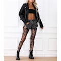 Miniatyrbilde 6 av 8: Snake Fishnet Strømper Nettstrømpebukser Rhinestone Snake Fishnets Black
