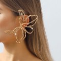 Miniatyrbillede 5 af 6: Flower Dangle Øreringe Øreclips GULD GULD Gold