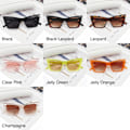 Miniatyrbillede 3 af 10: Cat Eye Solbriller Firkantede Solbriller SORT LEOPARD SORT Black Leopard