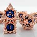Miniatyrbillede 10 af 10: 7 STK/Sæt Metal Terning Sæt Terninger SØLV&BLÅ silver&blue