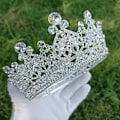 Miniatyrbild 4 av 10: Crystal Crown Bride Queen Crown SILVER silver