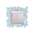 Miniatyrbilde 1 av 10: Enkel lysbryter Deksel Sokkel Surround Frame BLÅ&SØLV blue&silver