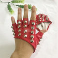 Miniatyrbilde 3 av 10: Punk Gloves Half Finger Hansker RØD SMAL NAGLE SMAL NAGLE red smal rivet-smal rivet