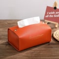 Miniatyrbilde 1 av 10: Skinnvevsholder Vevsoppbevaringsboks ORANSJE orange