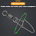 Miniatyrbilde 10 av 10: 50 stk Fishing Snap Connector med Pin Rolling Swivel 2 2 2