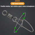 Miniatyrbilde 10 av 10: 50 stk Fishing Snap Connector med Pin Rolling Swivel 3 3 3