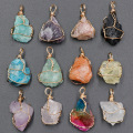 Miniatyrbilde 8 av 10: 2stk Naturstein anheng Winding Ametysts Pendel CITRINE Citrine
