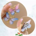 Miniatyrbilde 4 av 9: 10 STK Sommerfuglhårklemme Andnebbklemme BLÅ blue