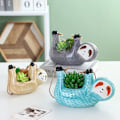 Miniatyrbild 4 av 10: Sengångare hängande växthållare Keramiska planteringskärl BLÅ blue