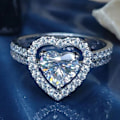 Miniatyrbild 9 av 9: Zirconia Peach Heart Ring Alloy Ring NO.5 No.5