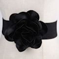Miniatyrbillede 1 af 10: Bredt elastisk bælte store blomster linning SORT black