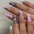 Miniatyrbild 1 av 4: 24st Fake Nails Long French Ballerina ZF-02