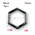 Miniatyrbilde 6 av 10: 5stk Fjær Hexagon-Ring Spenner Karabin SORT 32MM Black 32mm