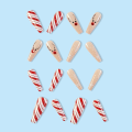 Miniatyrbilde 8 av 10: Christmas French Fake Nails Ballerina False Nail 3 3 3