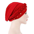 Miniatyrbillede 5 af 10: Kvinder Turban Cap Beaded Tørklæde SORT black
