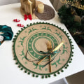 Miniatyrbillede 1 af 7: Jule-jute dækkeserviet Vævet dækkeserviet GRØN C C GREEN C-C