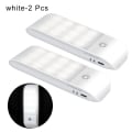 Miniatyrbild 1 av 10: Oppladbar trapp USB Nattlys 12LEDs Bevegelsessensor white 2 Pcs