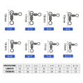 Miniatyrbillede 2 af 10: 50stk/sæt Fishing Swivels Ærmer Rolling Swivel 7X8 7X8 7x8