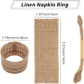 Miniatyrbilde 2 av 5: 100 stk. Burlap serviettringer Wired Edge Serviettbånd Serviettbånd