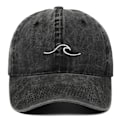 Miniatyrbillede 1 af 10: Wave Broderi Baseball Caps Distressed Faded Cap SORT black