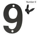 Pikkukuva 1 / 10: 4 tuumaa/10 cm ovitarra Numerokilpi NUMERO 9 NUMERO 9 Number 9