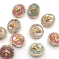 Miniatyrbillede 10 af 10: 10 Stk Rhinestone Knapper Perle Hårnåle PINK 25MM Pink 25mm