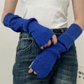 Pikkukuva 9 / 10: Neulotut käsineet Pitkät Fingerless Gloves PUNAINEN red