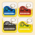 Miniatyrbilde 4 av 10: Piano Nøkkelring Elektronisk Keyboard Keychai TRANSPARENT GUL Transparent yellow