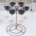 Miniatyrbild 6 av 6: Vinglas Flight Server Stand Glasögon Display Tree Stenware Bronze Double Layers-Double Layers