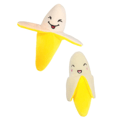 Bananformade hundleksaker, 2-pack pipande plyschleksaker, roliga husdjurstillbehör.