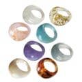 8 st Akryl Pekfinger Ringar för Kvinnor Chunky Statement Resin Knogar 1x