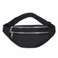 Waist Bag Nylon - 2 Compartments Black
