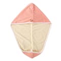 Dubbellagers hårtorkningsmössa, superabsorberande handduk, turban duschmössa, rosa