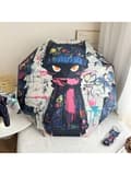 Graffiti Cool Cat Paraply UV Solskydd Paraply Sol Regn Balans Solparaply Hopfällbart Automatiskt Tri-Fold Paraply Multicolor A piece