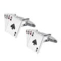 2-pack Manschettknappar Kort Ess, Spader, Ruter, Hjärter, Klöver, S