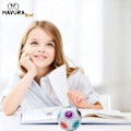 Miniatyrbild 3 av 4: Pedagogisk leksak - MAVURA - MAVURAKids - Regnbågsboll - Antistress - Pussel 7 cm Vit