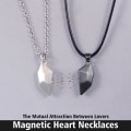 Miniatyrbild 2 av 4: MAVURA halsband med hänge »ONEHEART magnet hjärta dubbel kedja 2in1 dam halsband herr halsband partner halsband par kedja