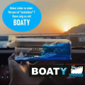 Miniatyrbillede 4 af 4: MAVURA dekorativt glas »BOATY Den lille usænkelige båd - rystende bold dekoration Titanic Boat« (snekugle glaskugle