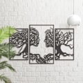 Miniatyrbild 1 av 4: Metallväggdekoration Höstsilhuett 60 x 100 cm, väggkonst ansikte av en kvinna och man i metall heminredning