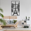 Miniatyrbild 3 av 4: Väggdekoration - DEKORY - Eiffeltornet - Metall - 112 x 62 cm - 3D-effekt Matte svart
