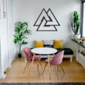 Miniatyrbild 4 av 4: Metallväggdekoration Triangel Valknut Wall Art of Symbols of Nordic Mythology, minimalistisk metallväggkonst 45 x 39 cm