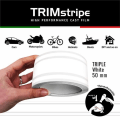 Miniatyrbillede 1 af 4: Dekorative selvklæbende strimler - Trimstriber - 50 mm x 10 mt - Hvid - Termoformbar - Viske medfølger