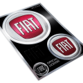 Miniatyrbillede 2 af 4: Autocollanter - Fiat - Logo - 2 Farvelogoer - 94 x 131 mm - Modstandsdygtig og Holdbar